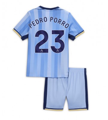 Tottenham Hotspur Pedro Porro #23 Segunda Equipación Niños 2024-25 Manga Corta (+ Pantalones cortos)